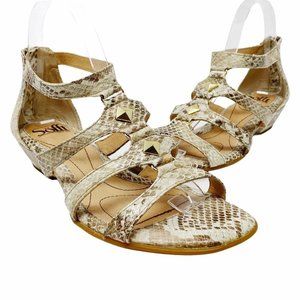 Sofft Caged Sandal Python Snake Demi Wedge Gray 7.